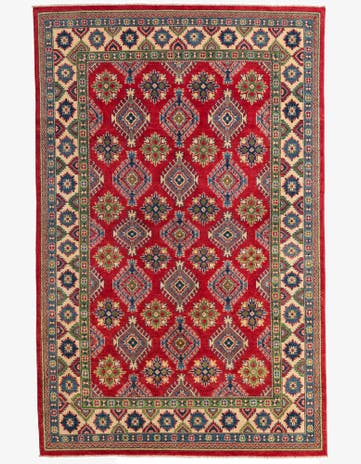 6' 4 x 9' 9 Hand Knotted Kazak Rug