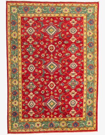 6' 7 x 9' 4 Hand Knotted Kazak Rug