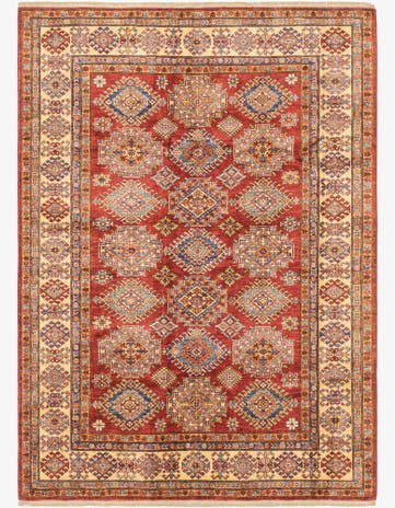 6' x 8' 3 Hand Knotted Kazak Oriental Rug