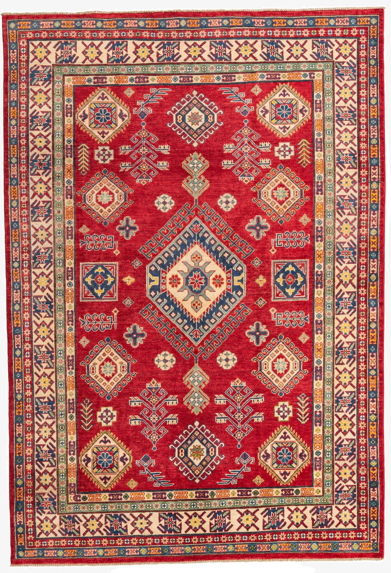 6' 6 x 9' 6  Hand Knotted Kazak Rug