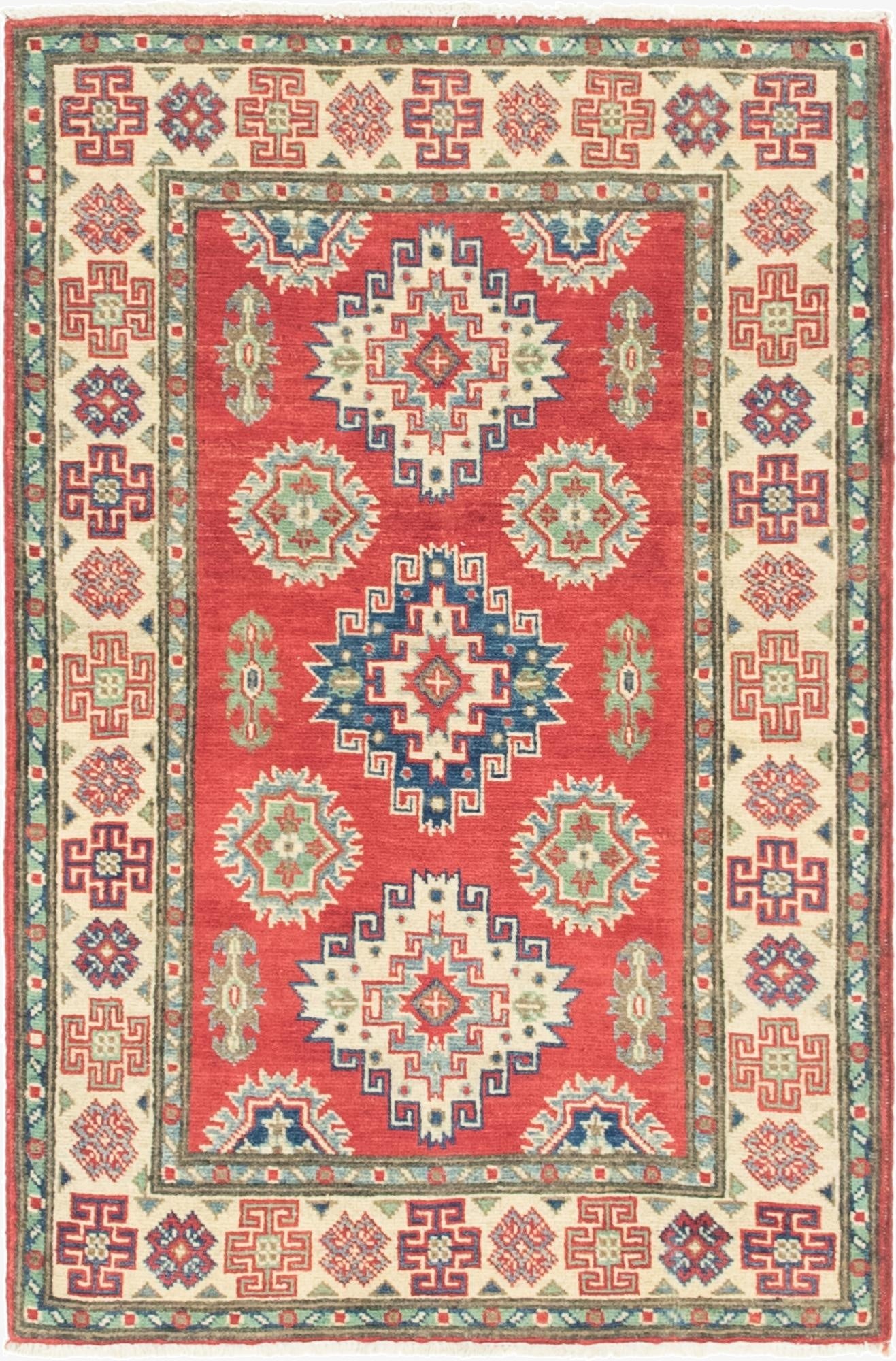 2' 8 x 4' 2  Hand Knotted Kazak Rug