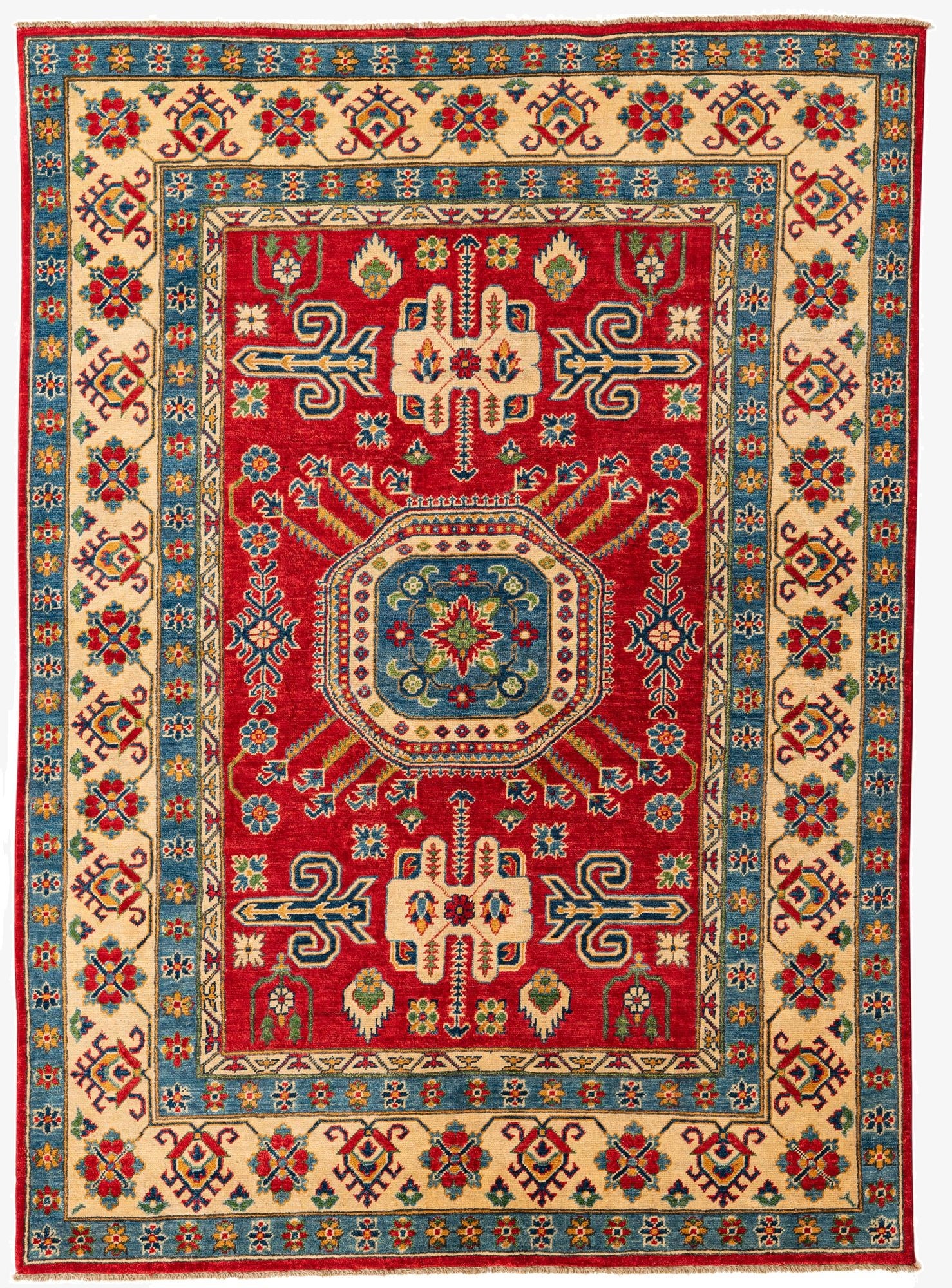 5' 9 x 8'  Hand Knotted Kazak Rug