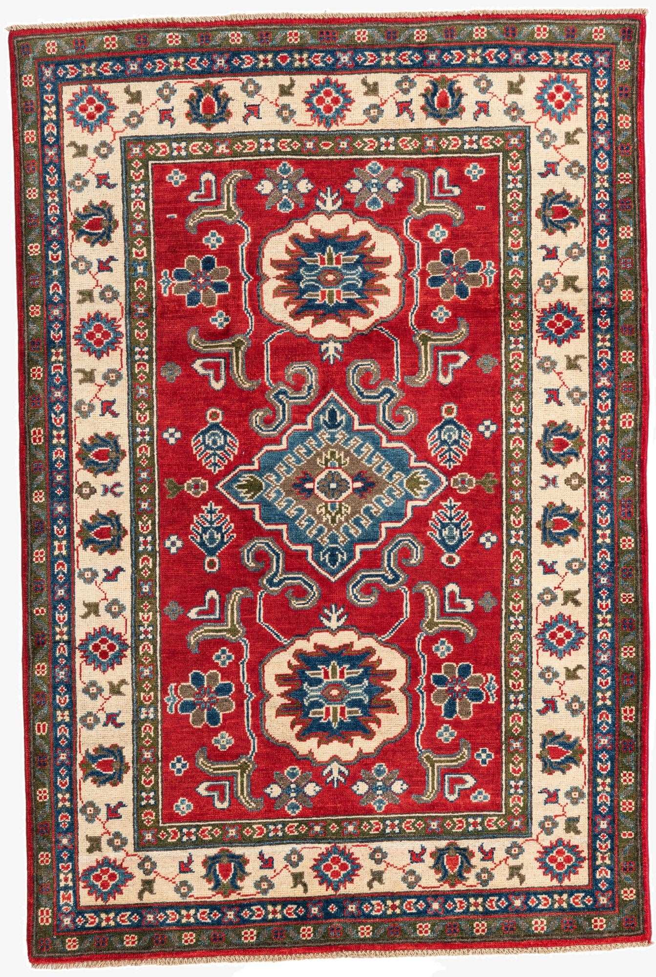 4' x 6'  Hand Knotted Kazak Rug