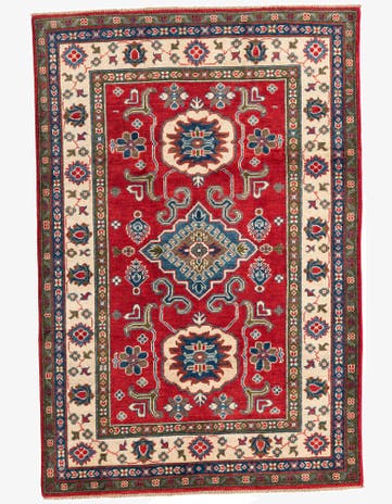 4' x 6' Hand Knotted Kazak Rug