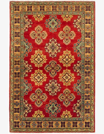 3' 4 x 5' 2 Hand Knotted Kazak Rug