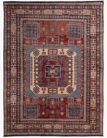 5' 10 x 7' 7 Hand Knotted Kazak Wool Rug