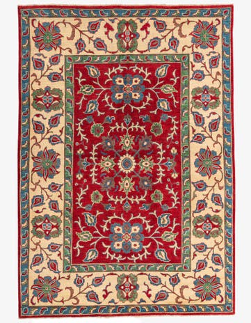 5' 7 x 8' Hand Knotted Kazak Rug