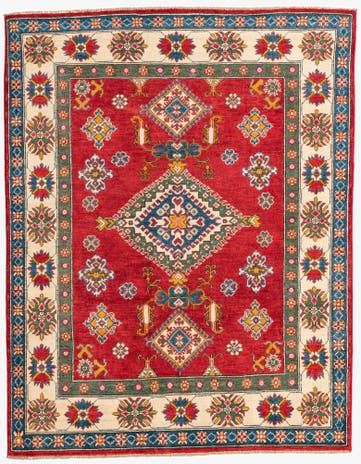 5' x 6' 5 Hand Knotted Kazak Rug