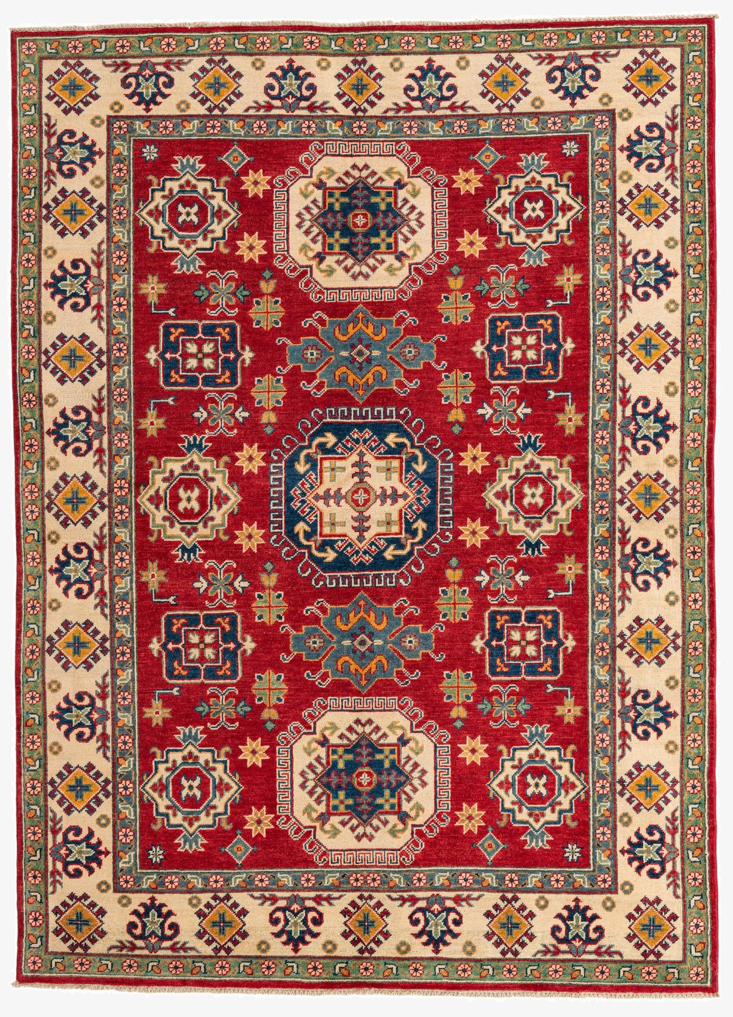 5' 9 x 8'  Hand Knotted Kazak Rug