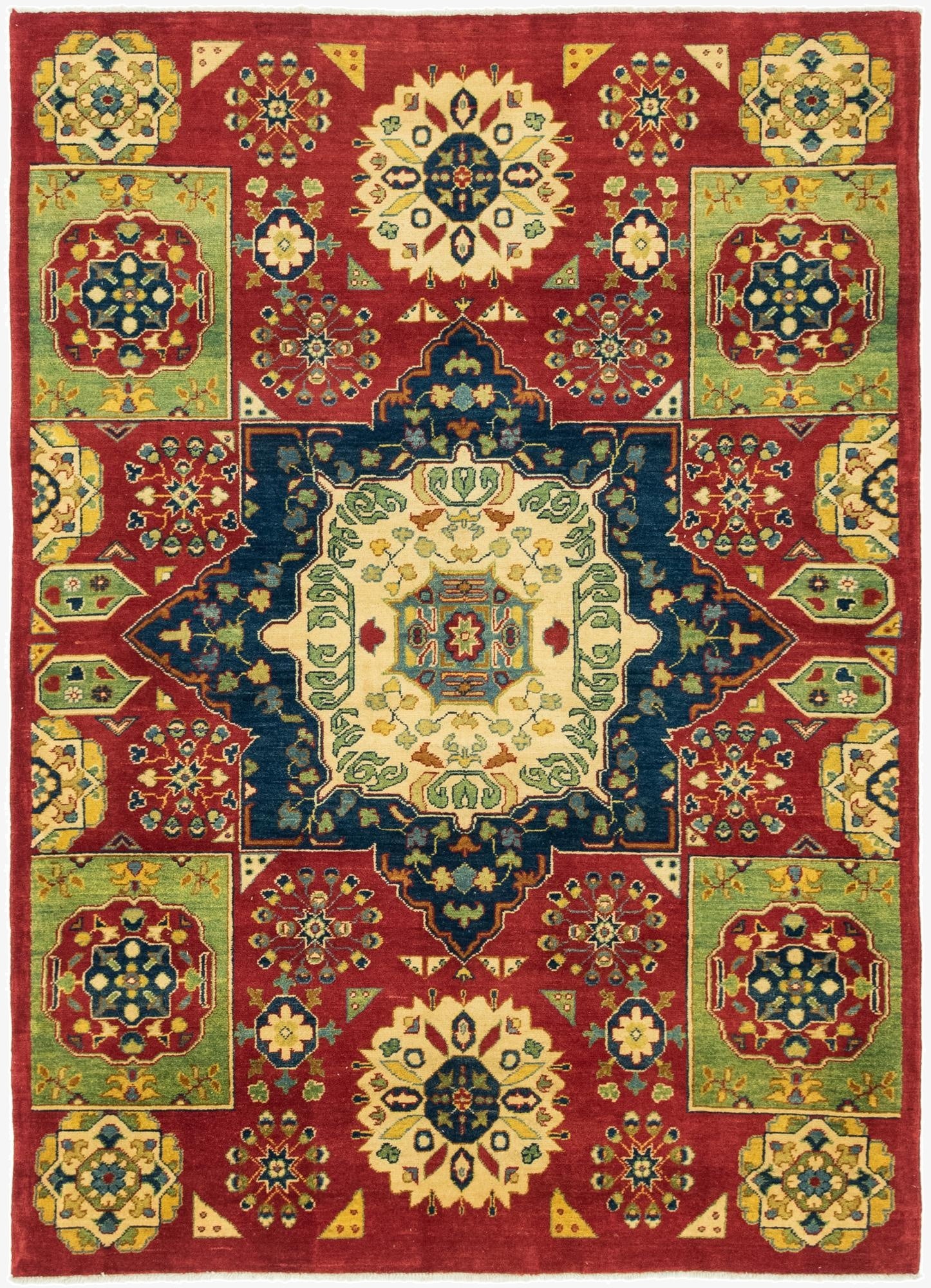 5' 7 x 8'  Hand Knotted Kazak Rug