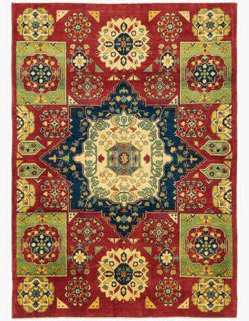 5' 7 x 8' Hand Knotted Kazak Rug