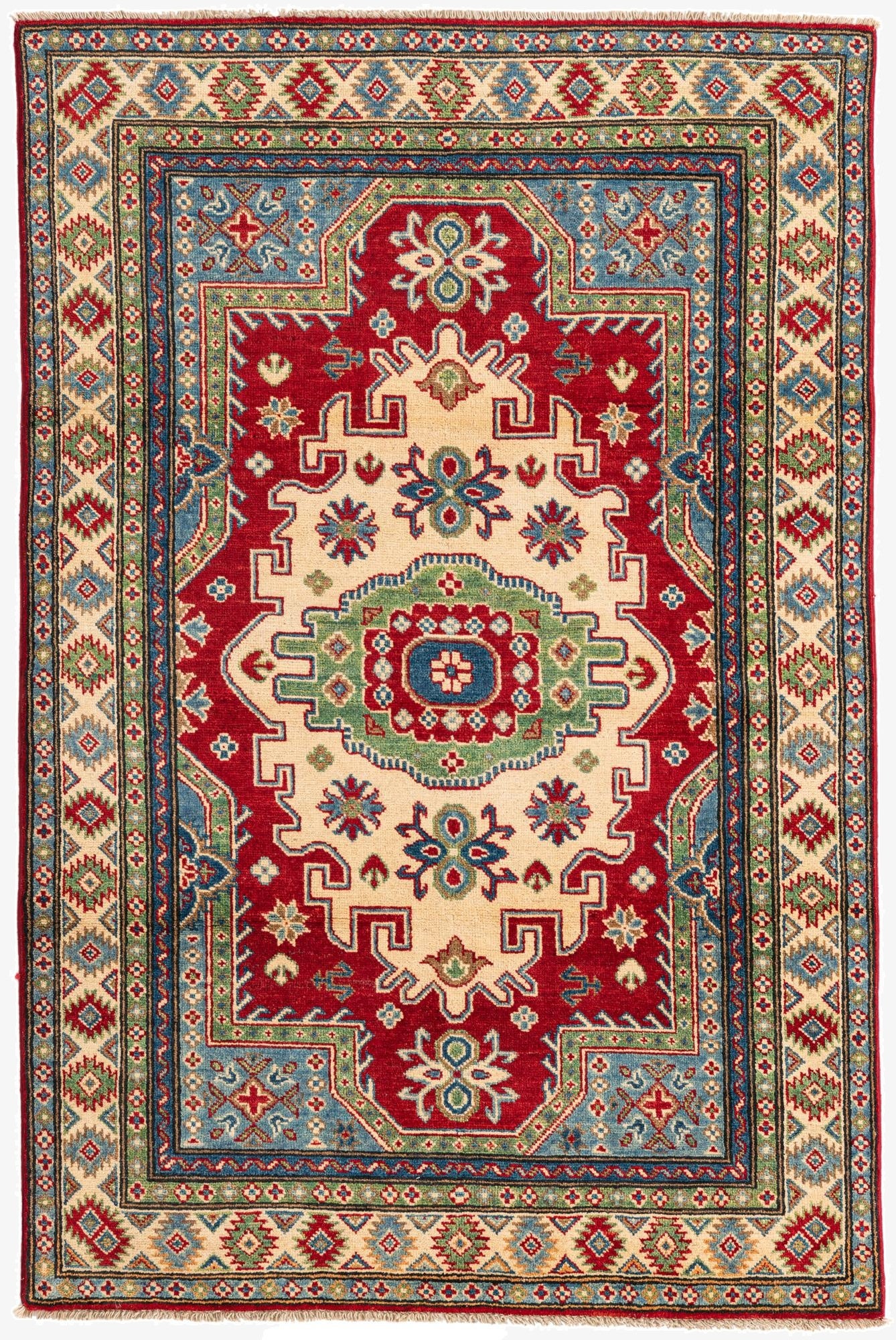 4' x 6'  Hand Knotted Kazak Rug