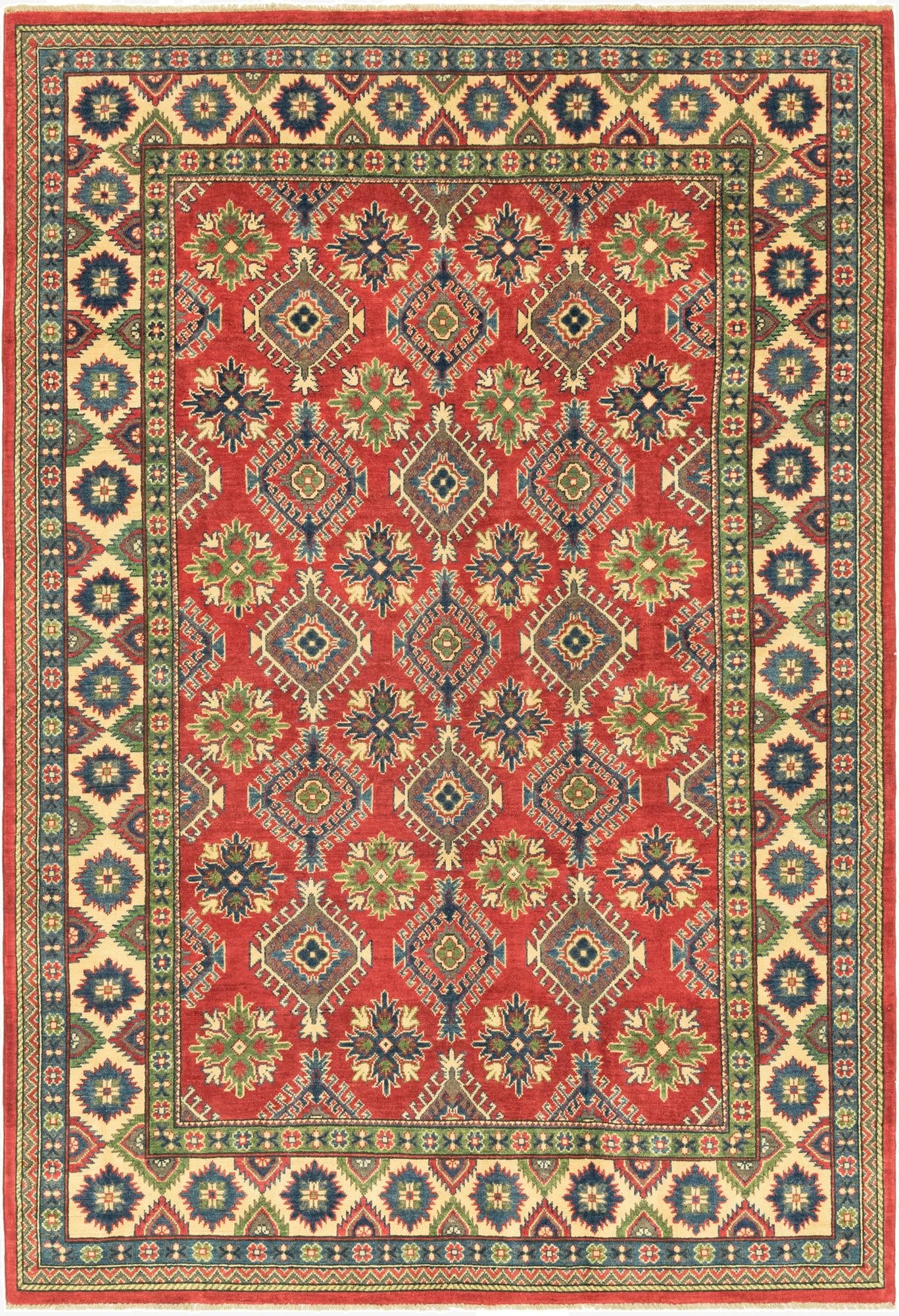 6' 6 x 9' 7  Hand Knotted Kazak Rug