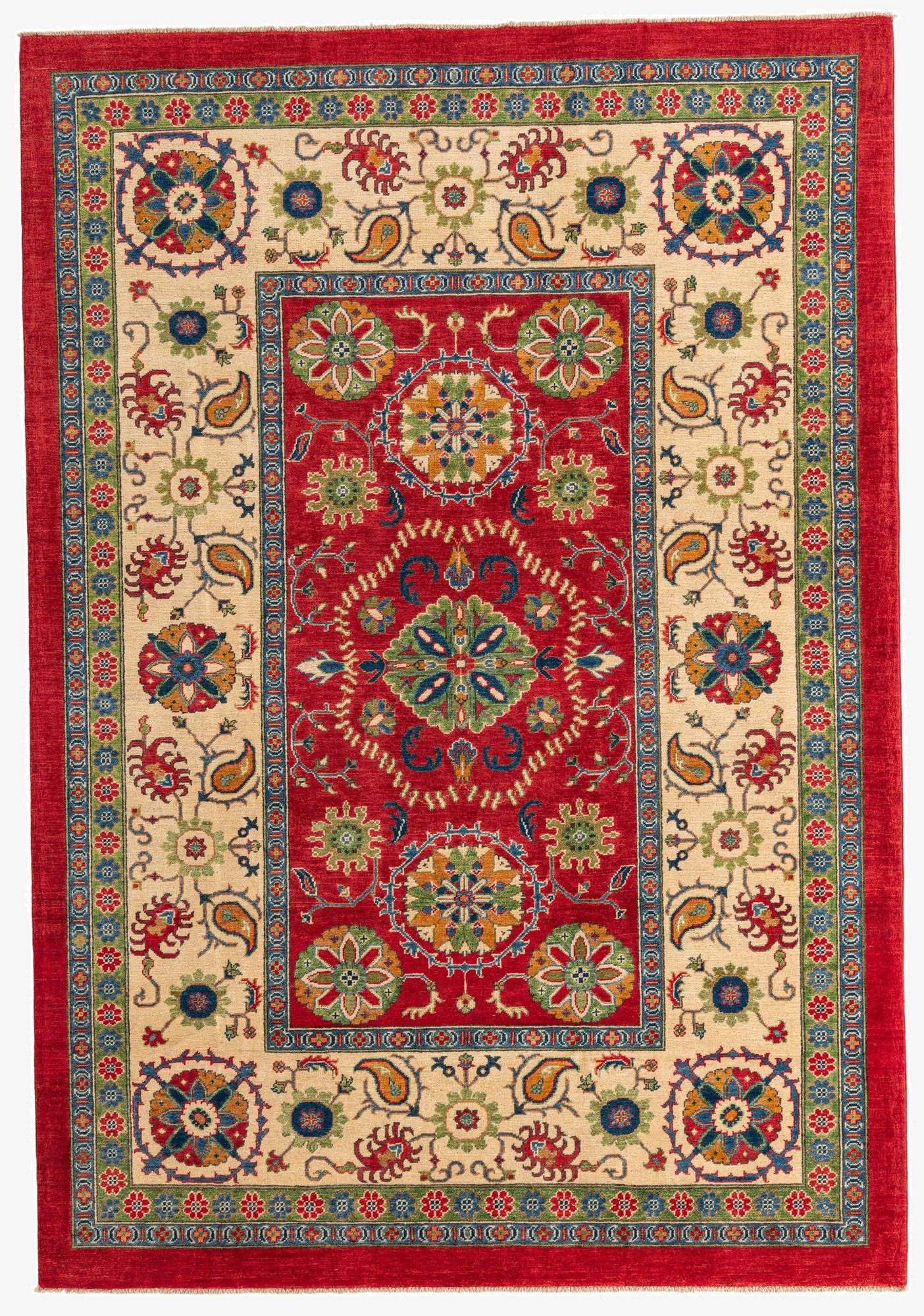 6' 7 x 9' 7  Hand Knotted Kazak Rug