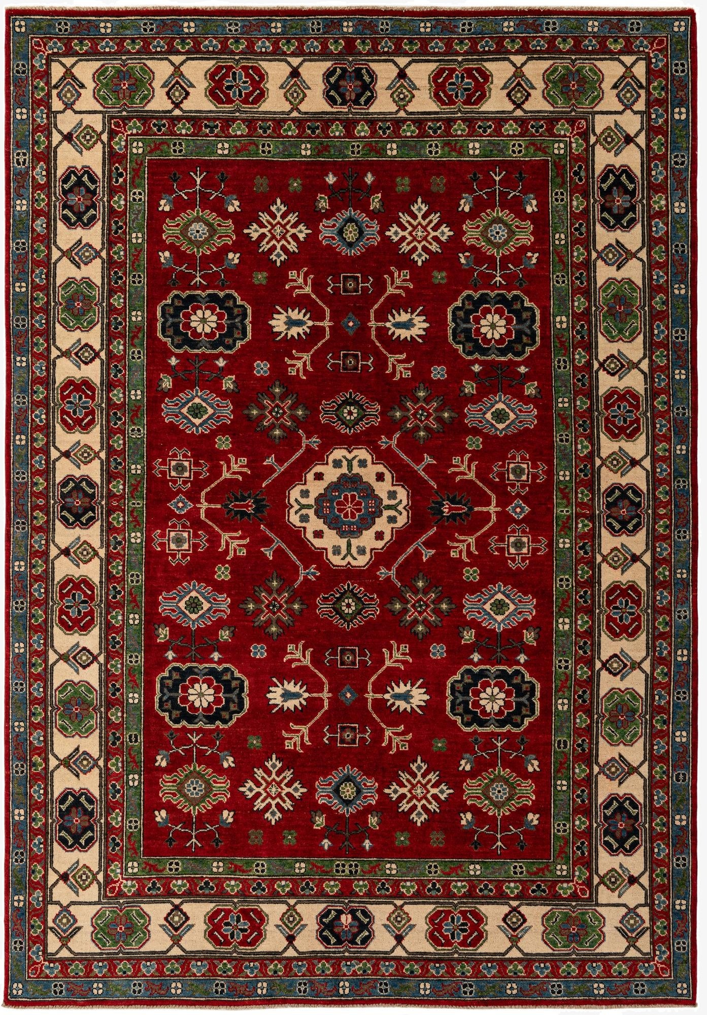 6' 8 x 9' 9  Hand Knotted Kazak Rug