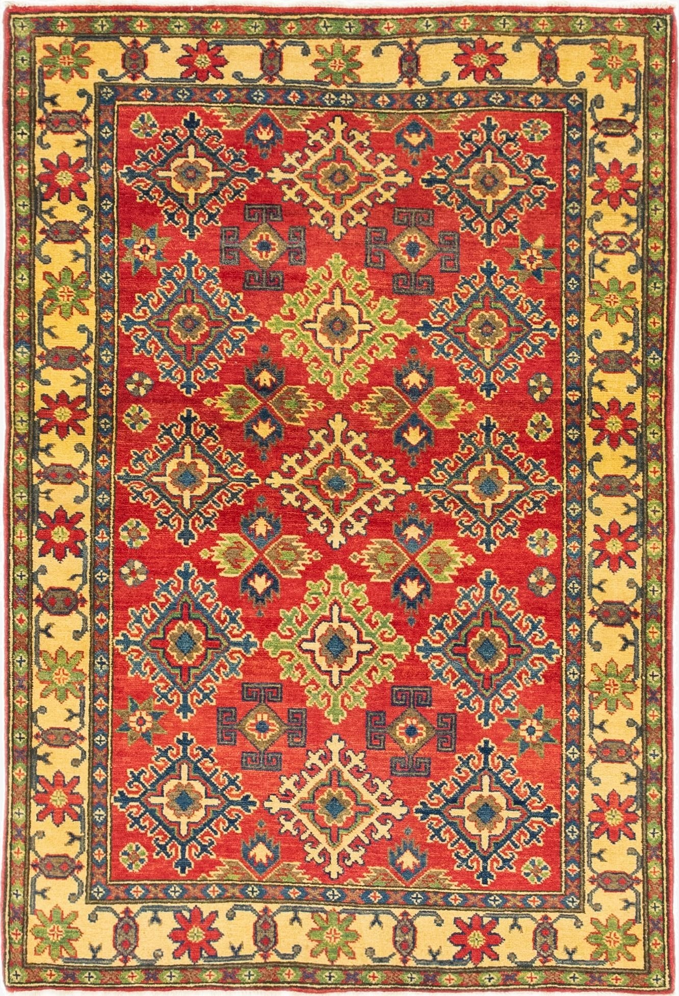 4' x 5' 9  Hand Knotted Kazak Rug