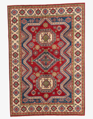 6' x 8' 9 Hand Knotted Kazak Rug