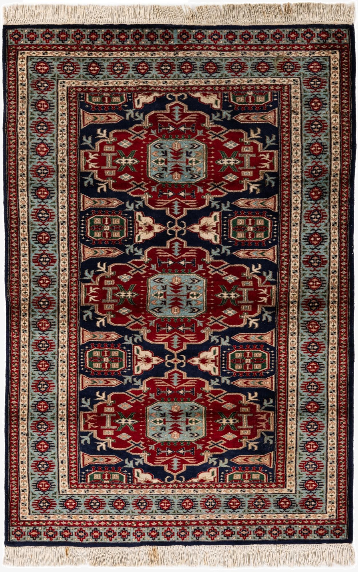 4' x 6' 1  Hand Knotted Kazak Rug