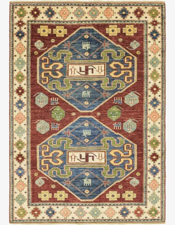 6' x 8' 7 Hand Knotted Kazak Oriental Rug
