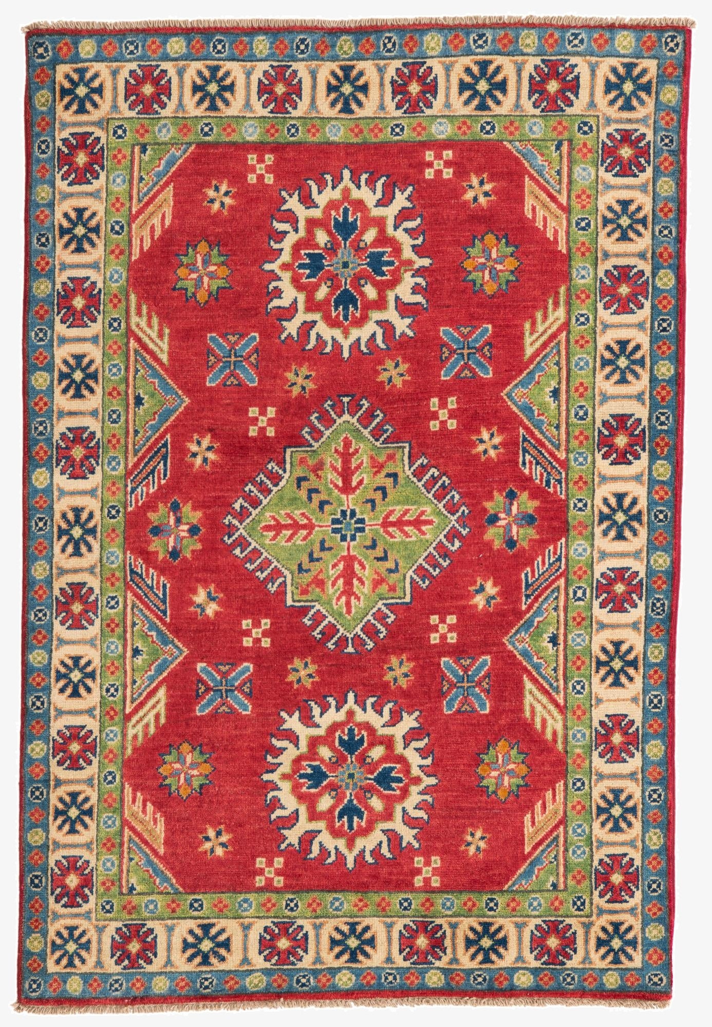 3' 3 x 4' 10  Hand Knotted Kazak Rug