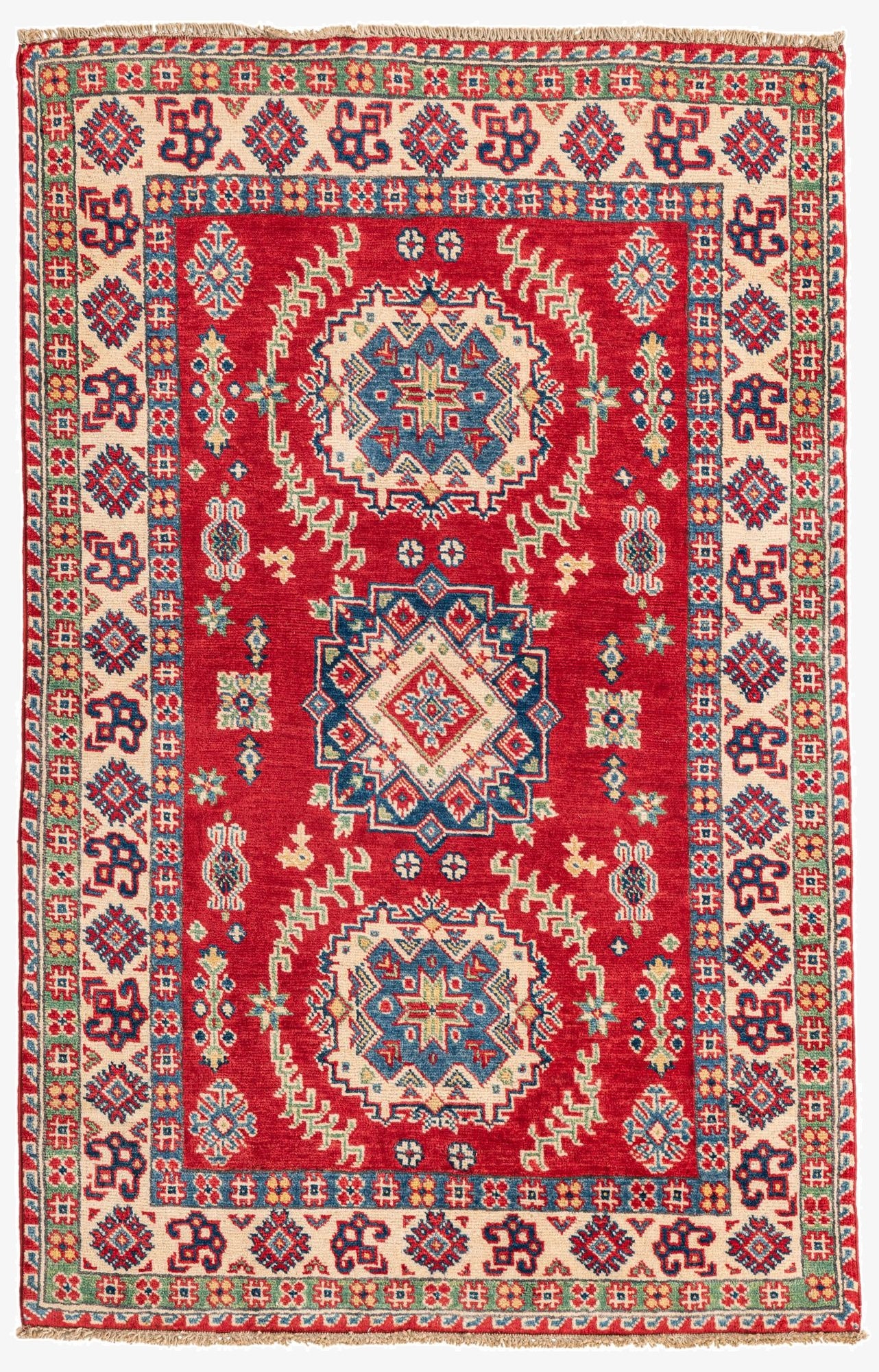 3' 2 x 5'  Hand Knotted Kazak Rug