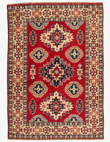 3' 5 x 4' 10 Hand Knotted Kazak Rug