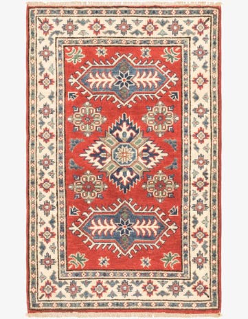 2' 6 x 4' Hand Knotted Kazak Rug