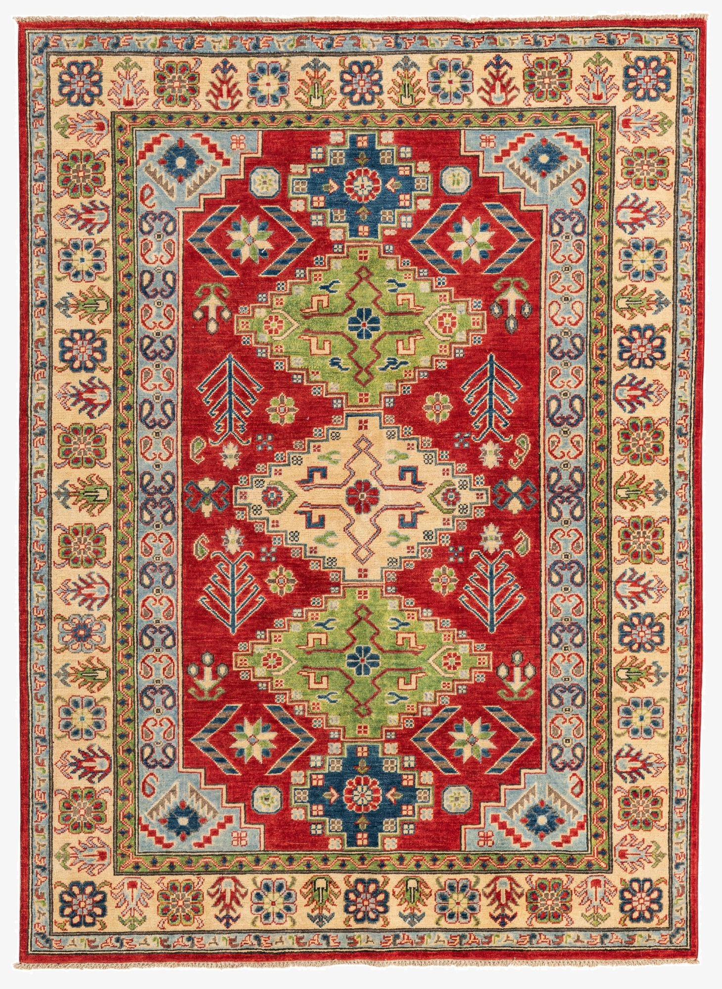 5' 6 x 7' 5  Hand Knotted Kazak Rug