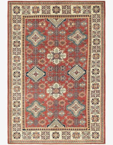 5' 10 x 8' 9 Hand Knotted Kazak Rug