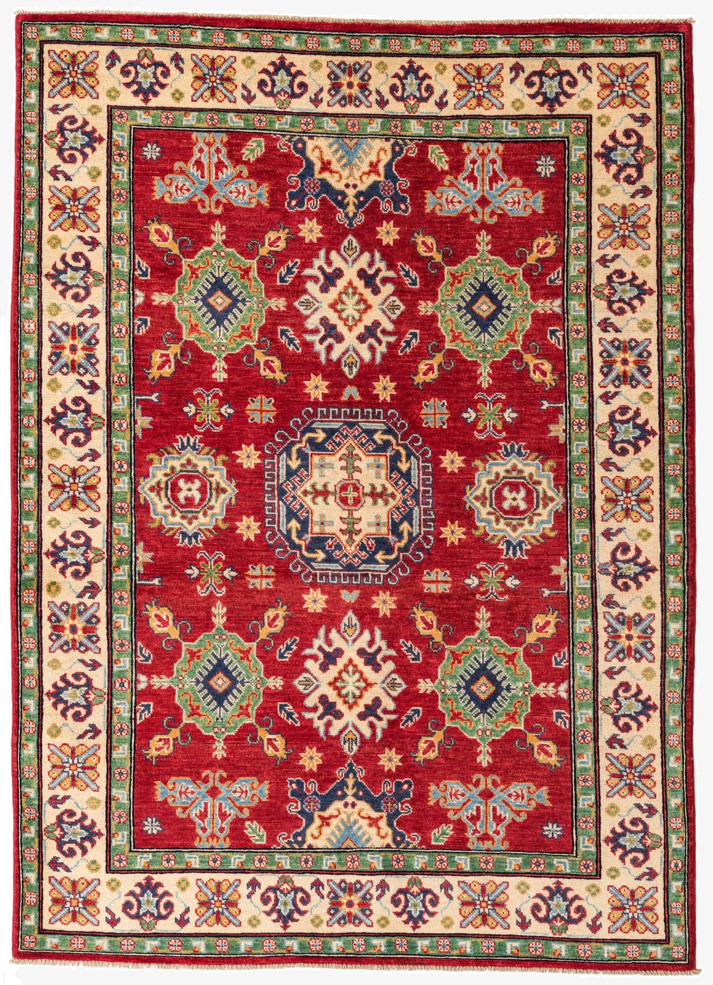 5' x 7' 1 Hand Knotted Kazak Rug
