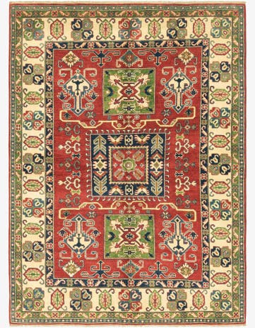 5' 7 x 7' 8 Hand Knotted Kazak Rug