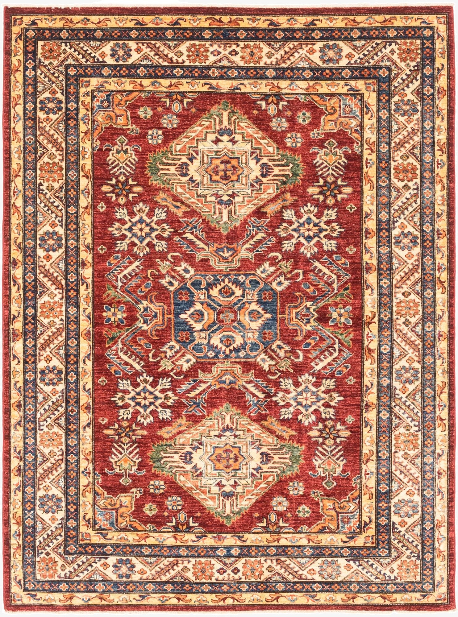 5' 8 x 7' 7  Hand Knotted Kazak Oriental Rug