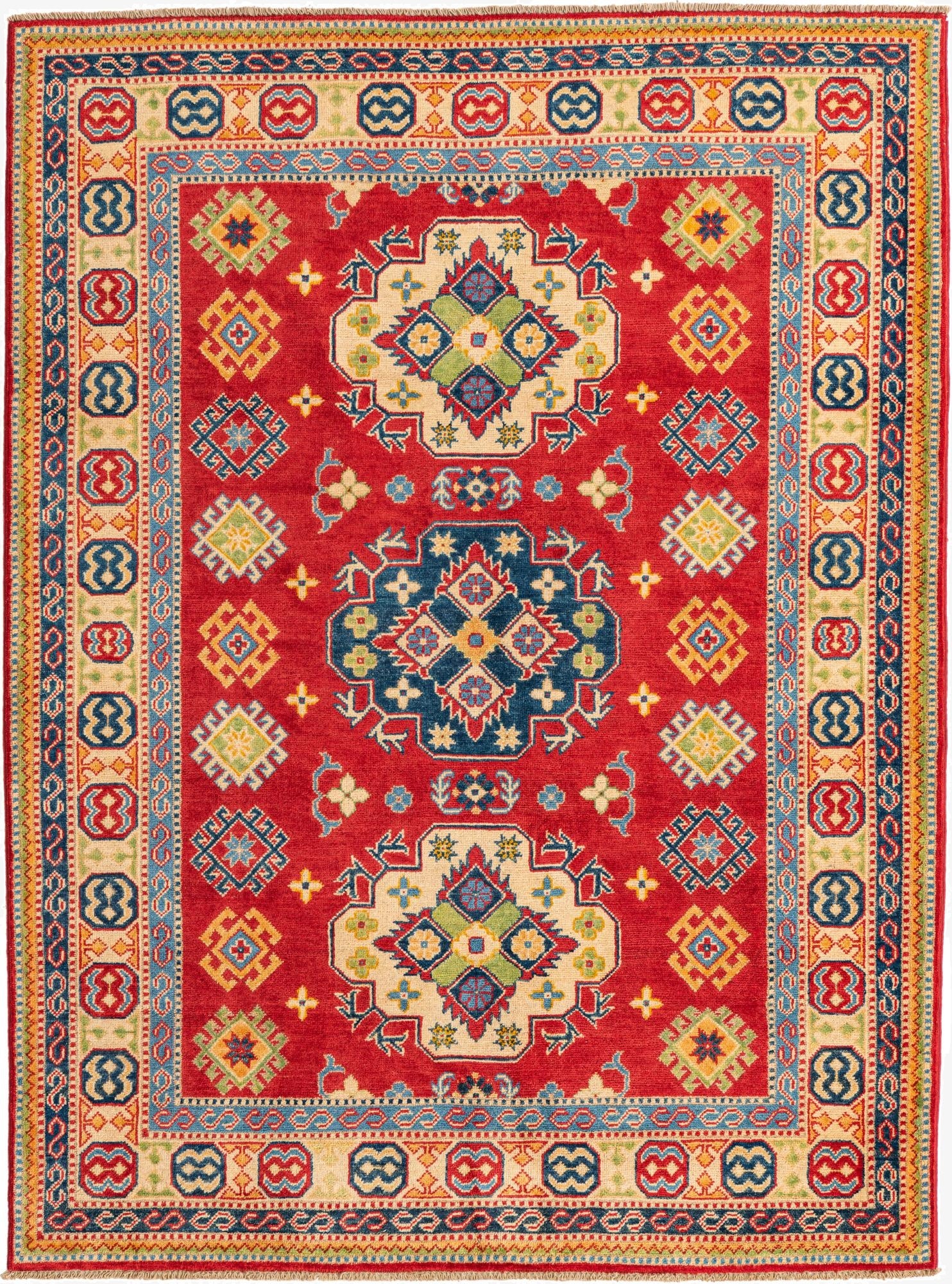 5' 2 x 7'  Hand Knotted Kazak Rug