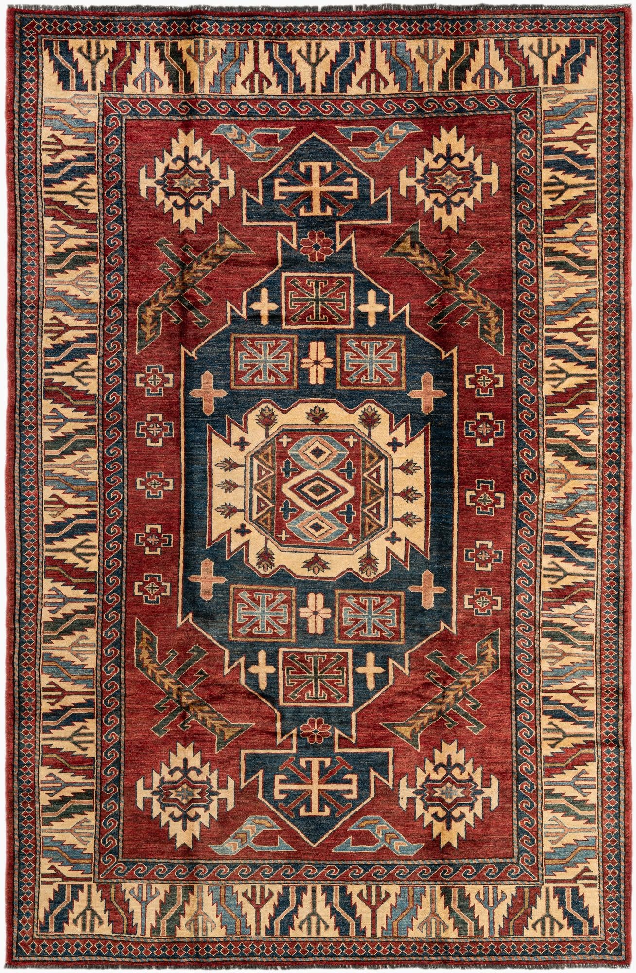 6' x 9'  Hand Knotted Kazak Oriental Wool Rug