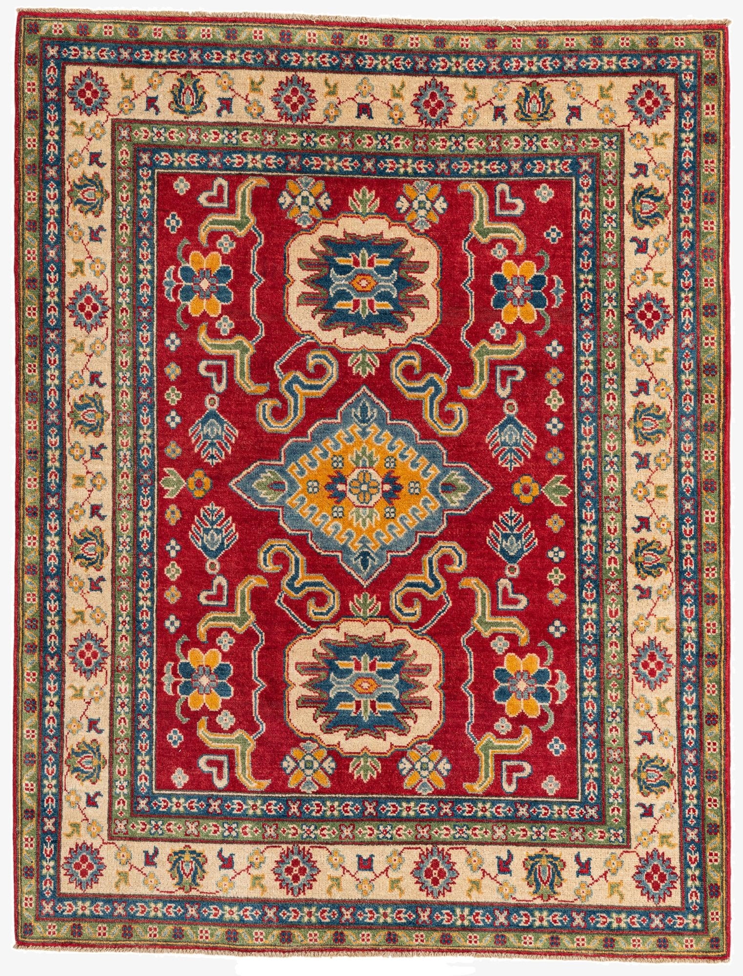 5' x 6' 6  Hand Knotted Kazak Rug