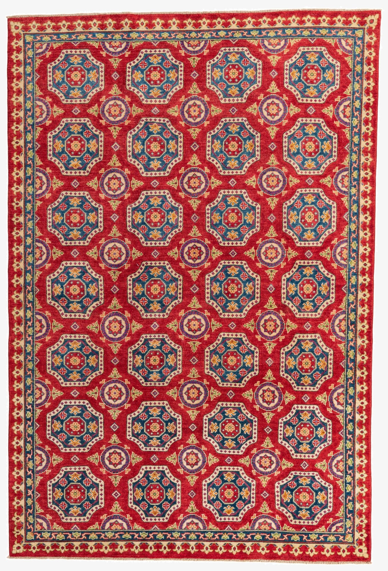 6' 5 x 9' 7  Hand Knotted Kazak Rug