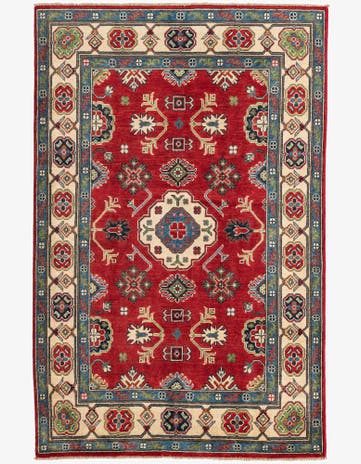 4' 2 x 6' 5 Hand Knotted Kazak Rug