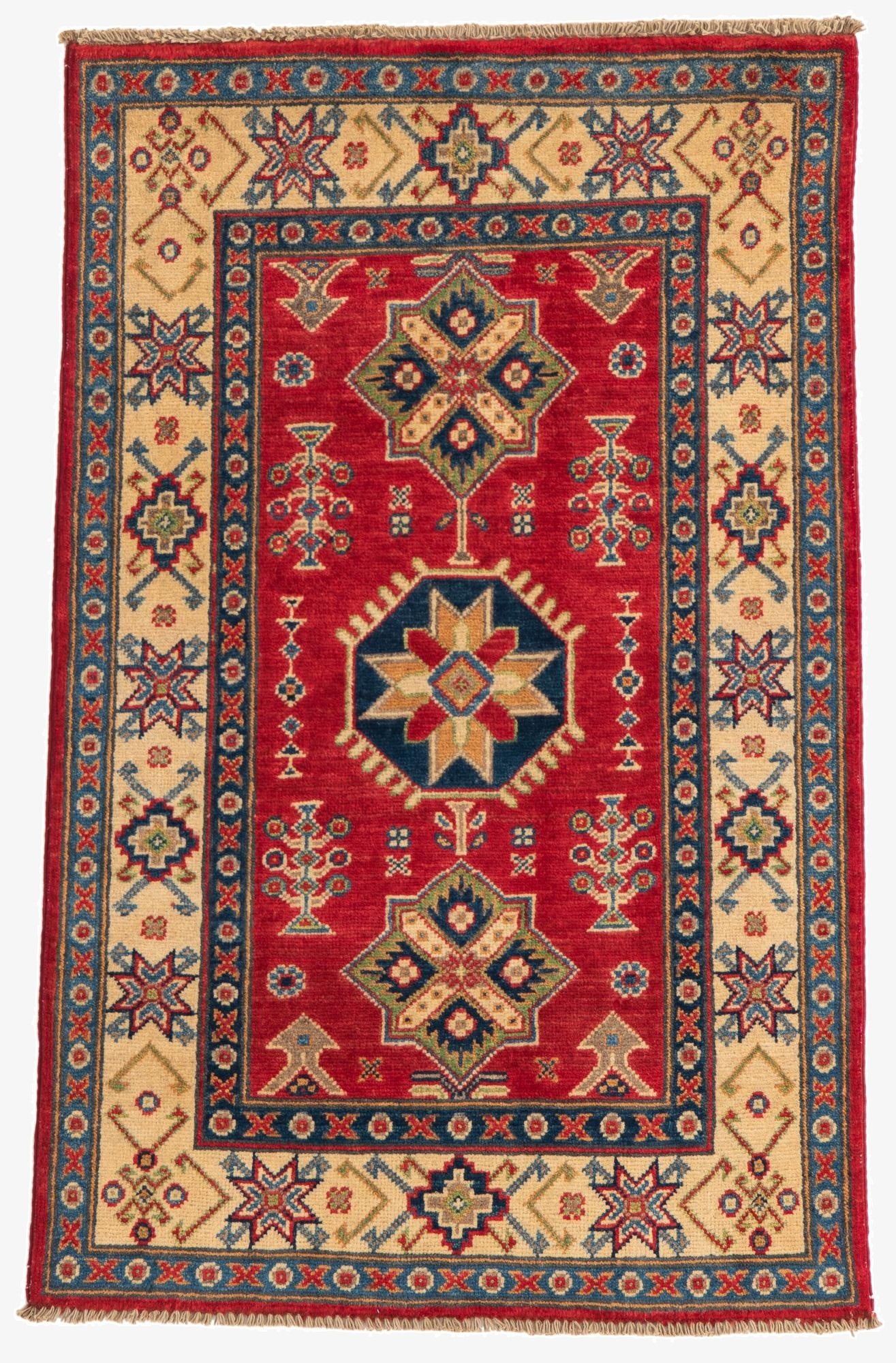 Primary image 2' 7 x 4' 1  Hand Knotted Kazak Rug