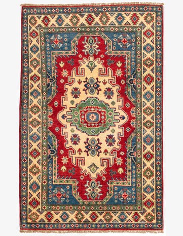 3' 4 x 5' 1 Hand Knotted Kazak Rug