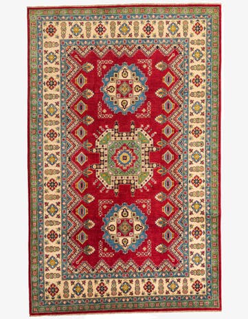 6' 7 x 10' 5 Hand Knotted Kazak Rug