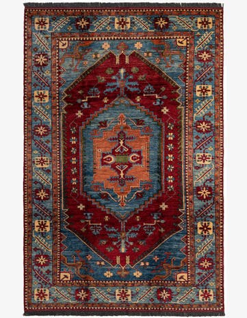 6' 8 x 9' 9 Hand Knotted Kazak Wool Rug