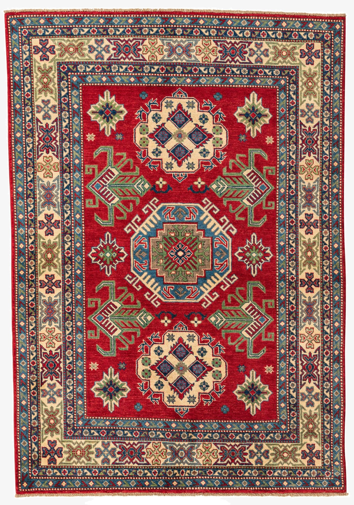 5' 5 x 7' 9  Hand Knotted Kazak Rug