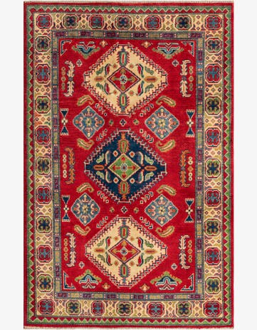 4' x 6' Hand Knotted Kazak Rug