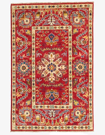 3' 1 x 4' 10 Hand Knotted Kazak Rug