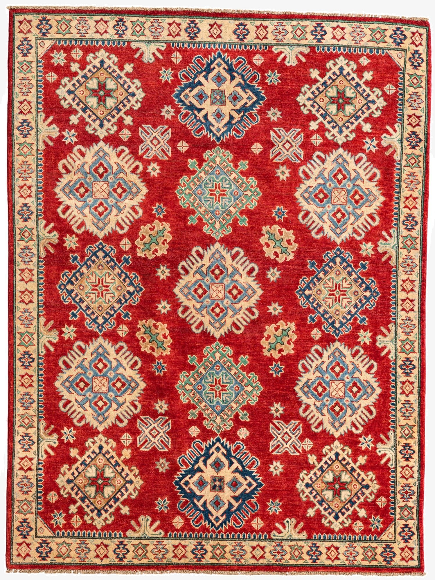 5' 2 x 6' 10  Hand Knotted Kazak Rug