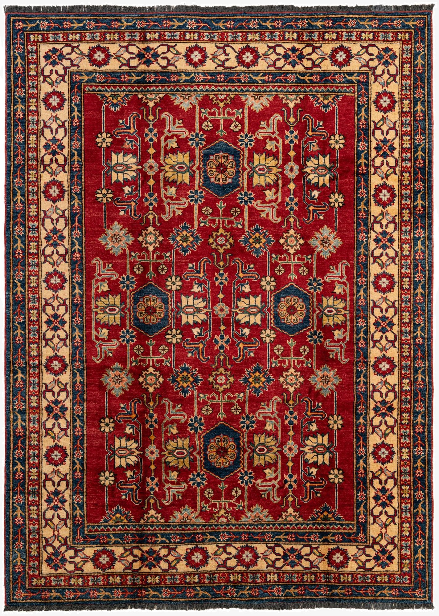 6' 2 x 8' 6  Hand Knotted Kazak Wool Rug
