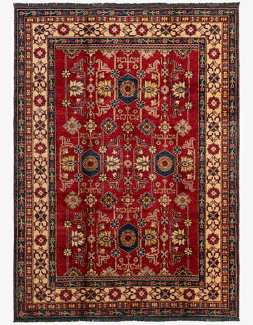 6' 2 x 8' 6 Hand Knotted Kazak Wool Rug