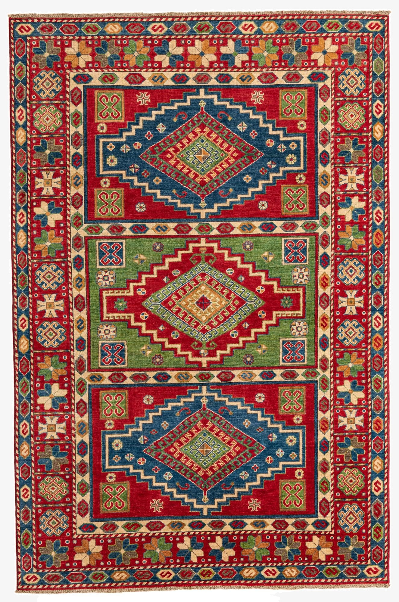 6' x 9'  Hand Knotted Kazak Rug