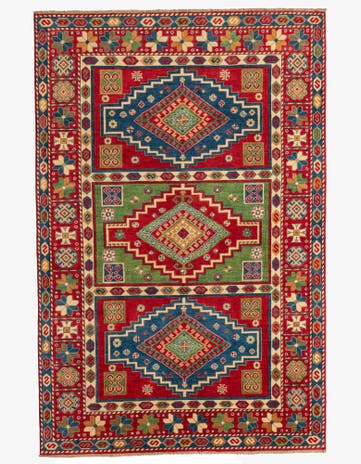 6' x 9' Hand Knotted Kazak Rug