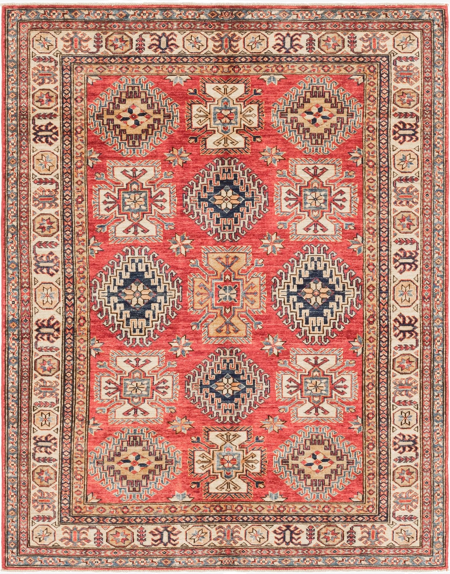 4' 11 x 6' 6  Hand Knotted Kazak Oriental Rug